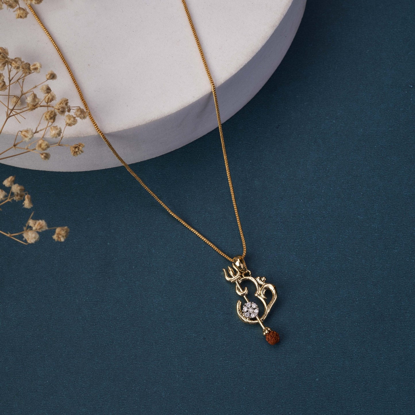 Locket Set - Om Namah Shivaye Gold Plated Locket Set - Opal Touch