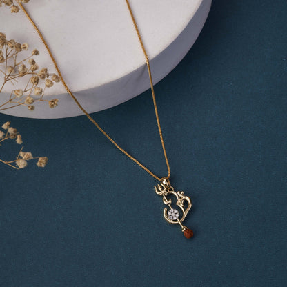 Locket Set - Om Namah Shivaye Gold Plated Locket Set - Opal Touch