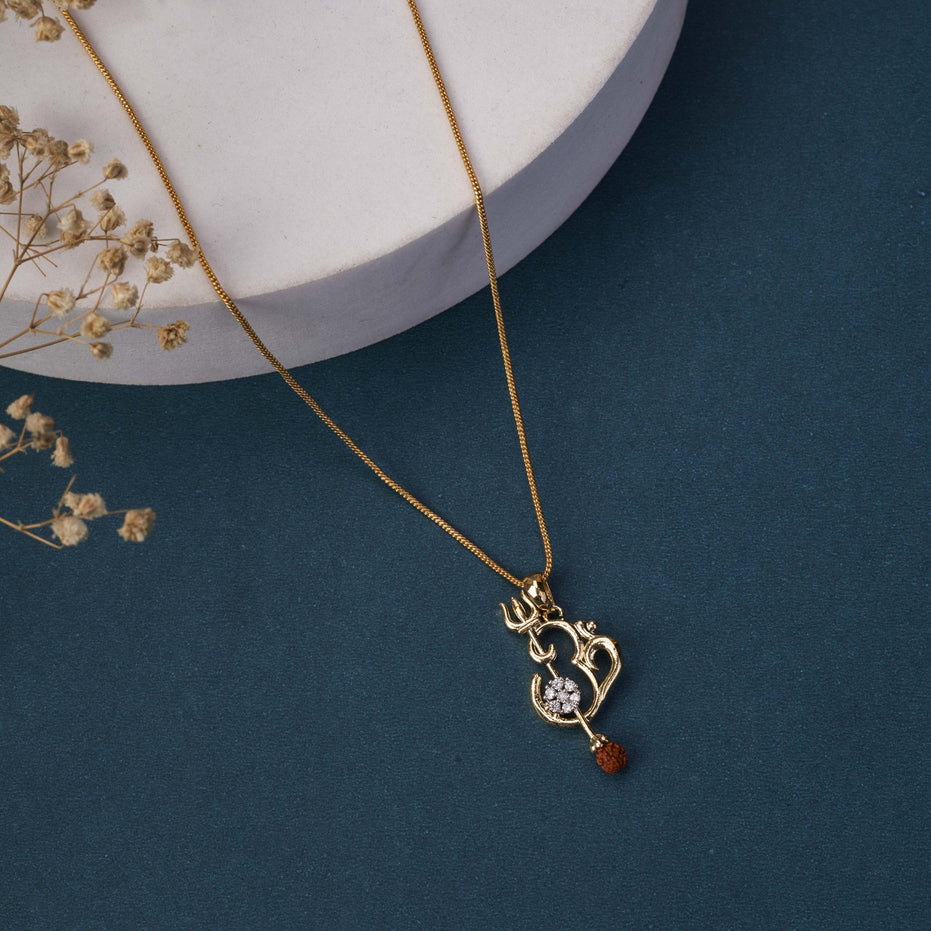 Locket Set - Om Namah Shivaye Gold Plated Locket Set - Opal Touch