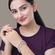 Bangles - Opaline Grove Rhodium Bangles - Opal Touch