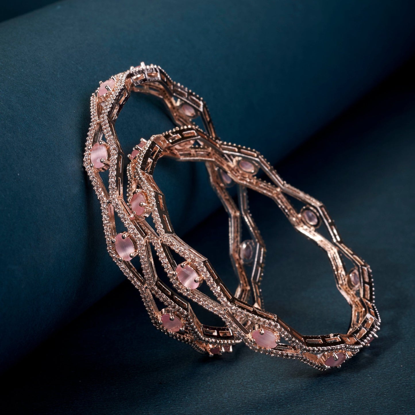 Bangles - Opaline Grove Rose Gold Bangles - Opal Touch