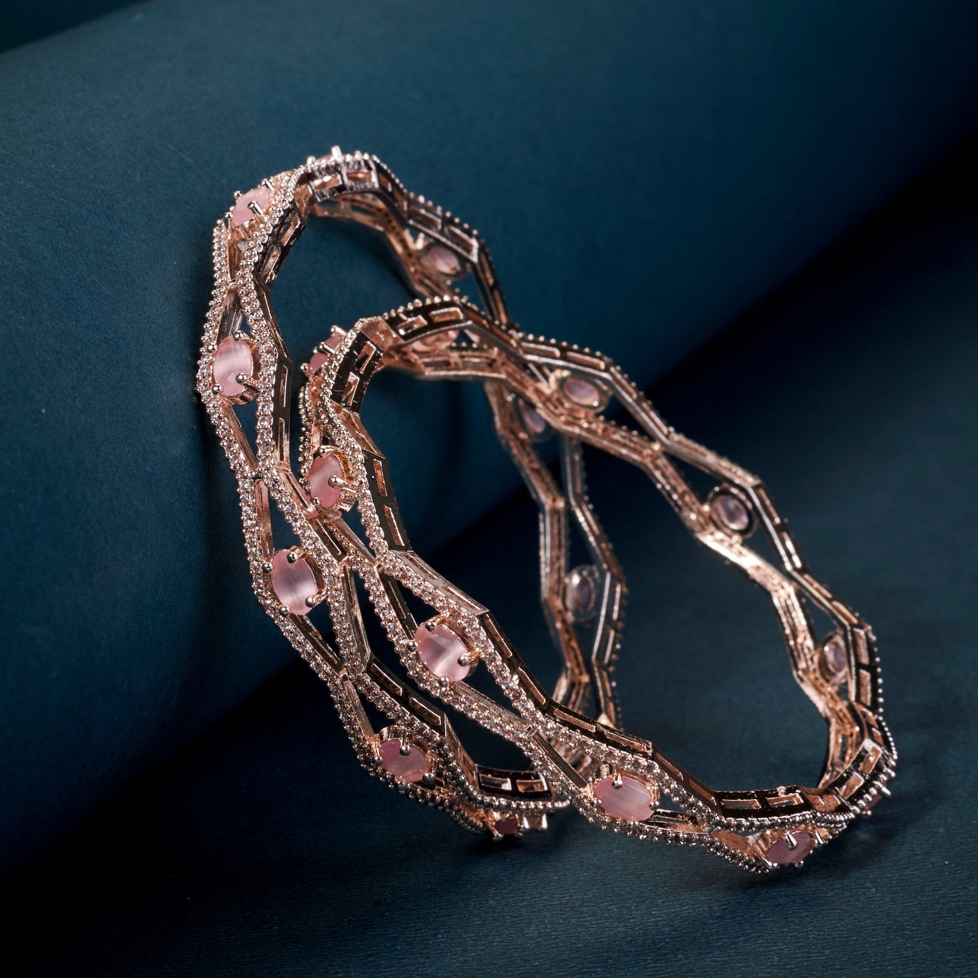 Bangles - Opaline Grove Rose Gold Bangles - Opal Touch
