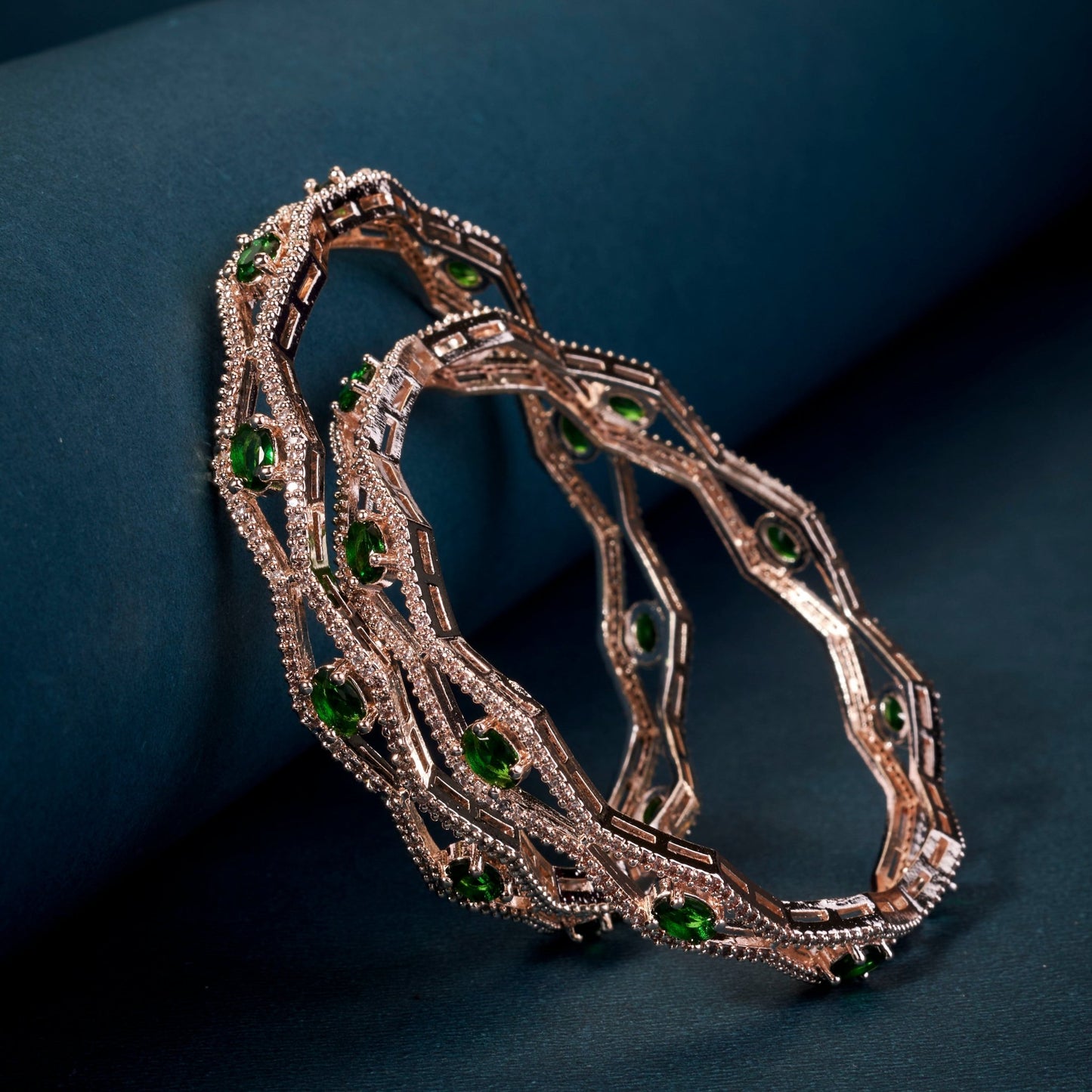 Bangles - Opaline Grove Rose Gold Bangles - Opal Touch