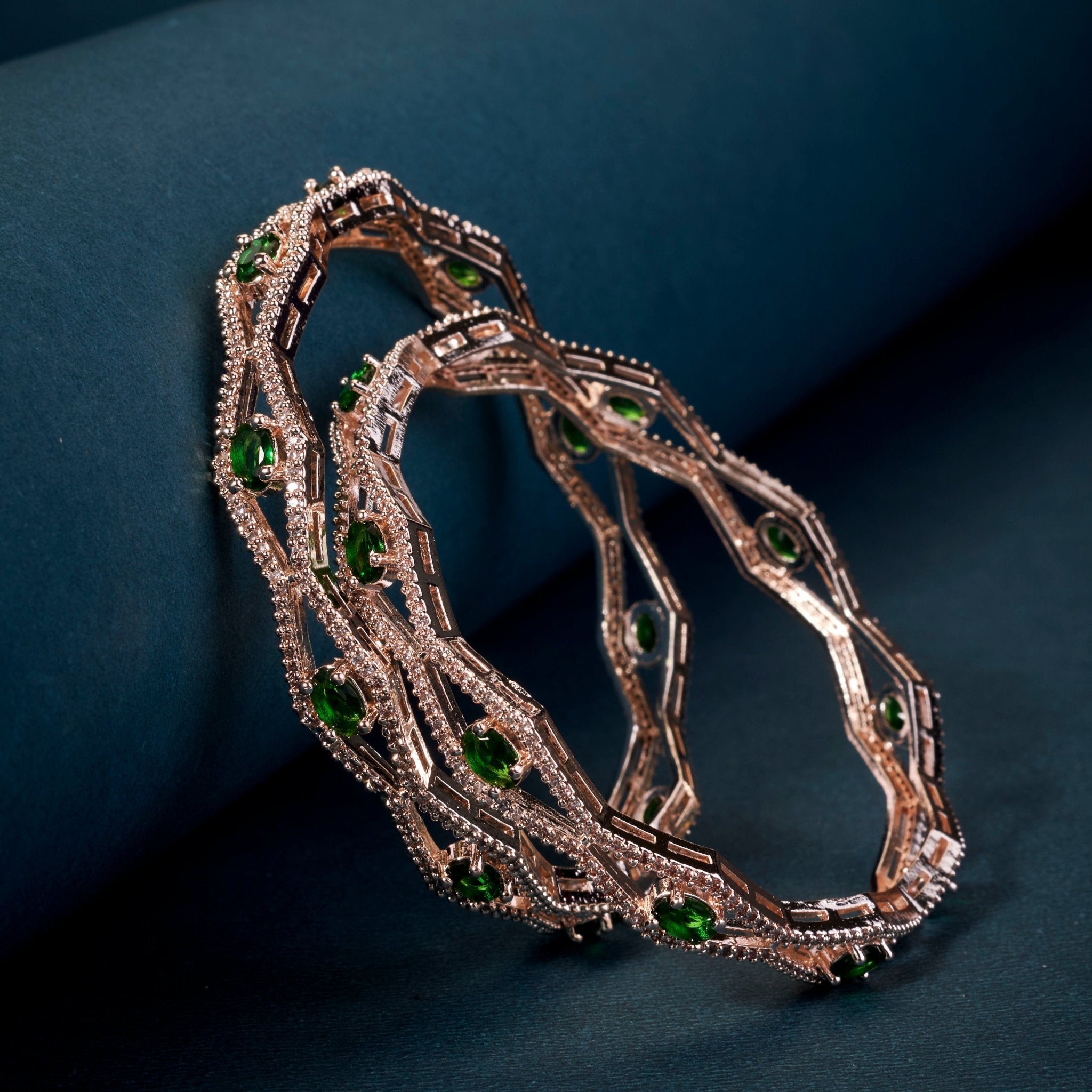 Bangles - Opaline Grove Rose Gold Bangles - Opal Touch