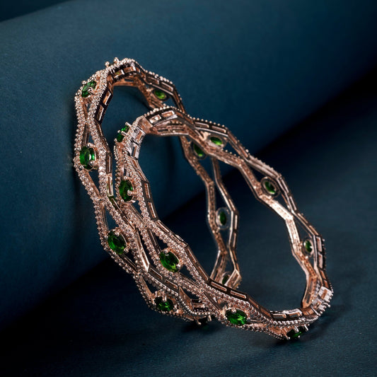 Bangles - Opaline Grove Rose Gold Bangles - Opal Touch