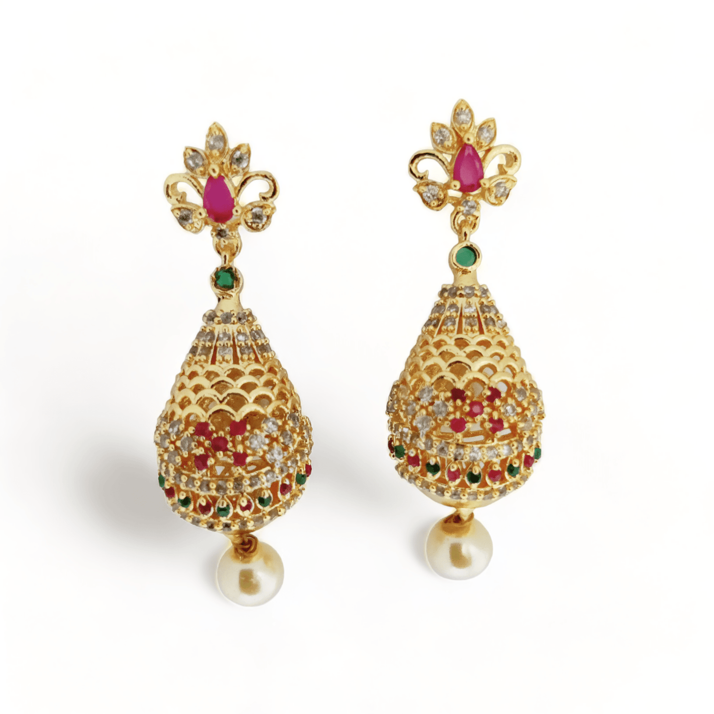Opal Touch - Opulent Crimson Sparkle Earrings - Earrings