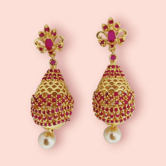 Opal Touch - Opulent Crimson Sparkle Earrings - Earrings