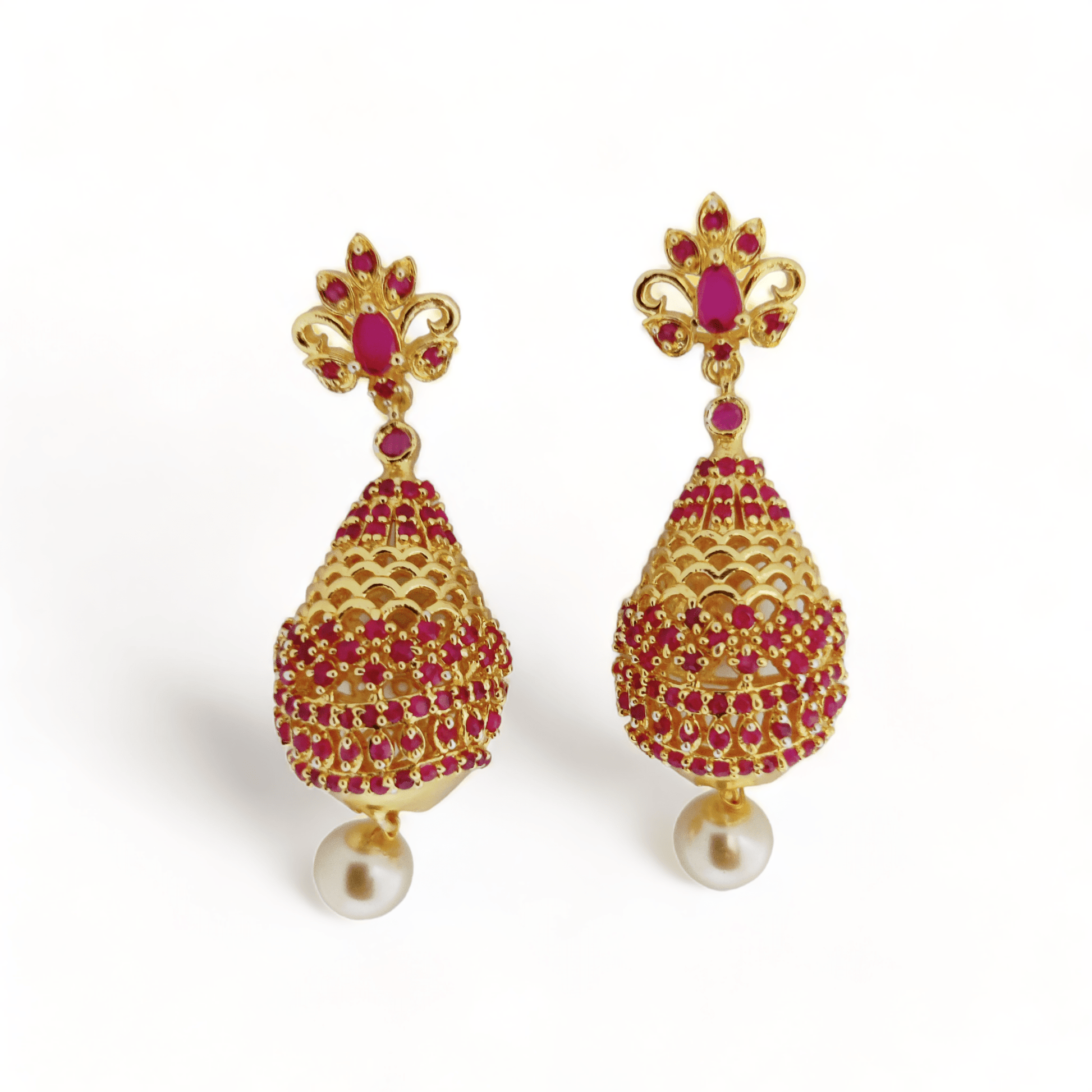 Opal Touch - Opulent Crimson Sparkle Earrings - Earrings