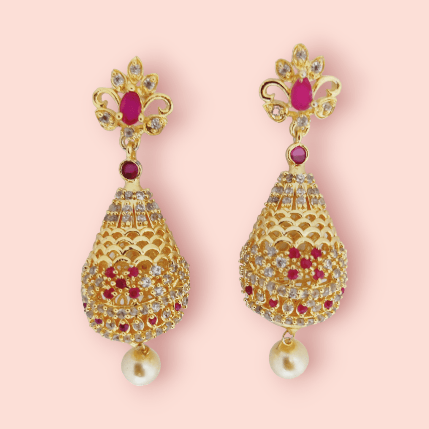 Opal Touch - Opulent Crimson Sparkle Earrings - Earrings