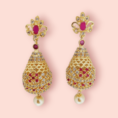 Opal Touch - Opulent Crimson Sparkle Earrings - Earrings