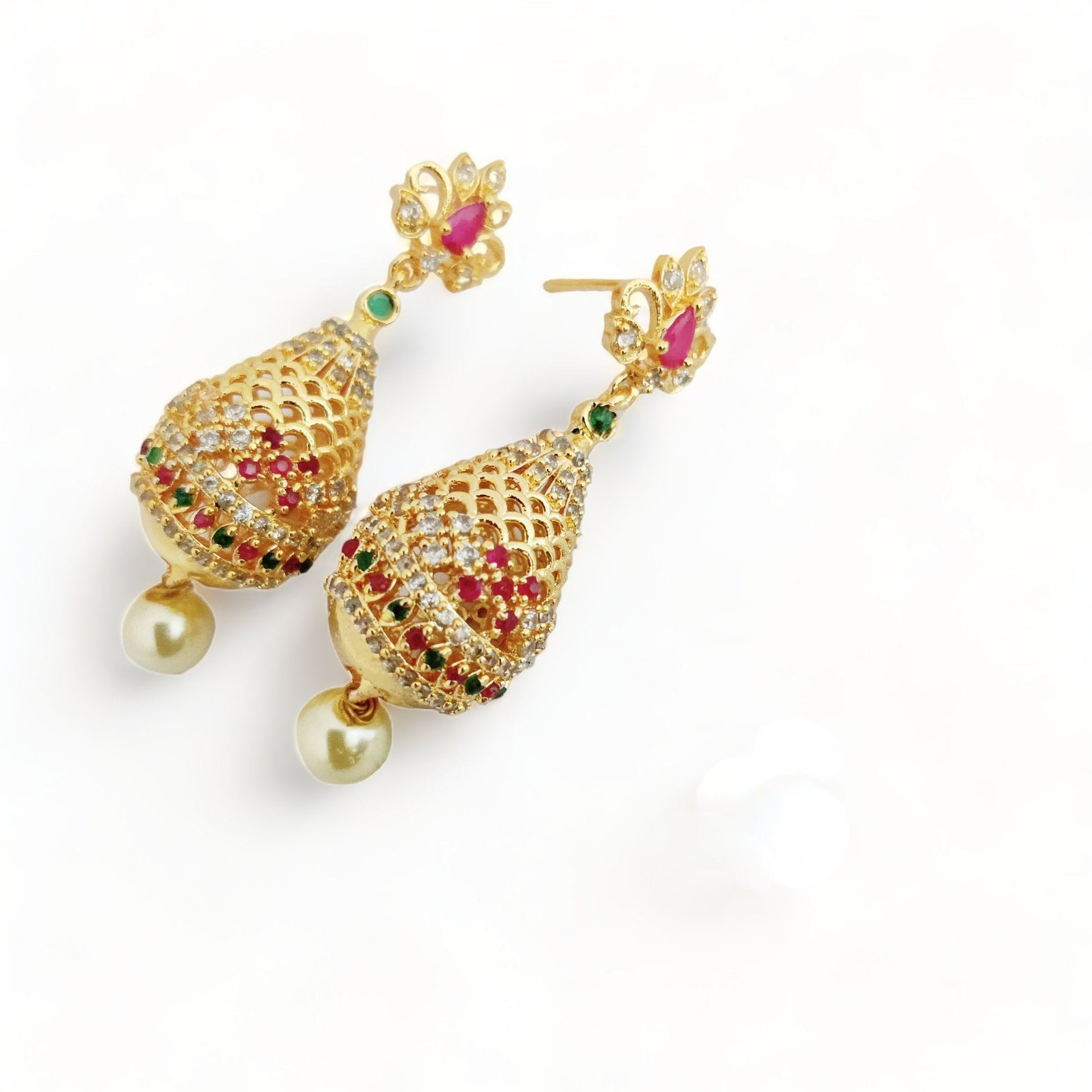 Opal Touch - Opulent Crimson Sparkle Earrings - Earrings