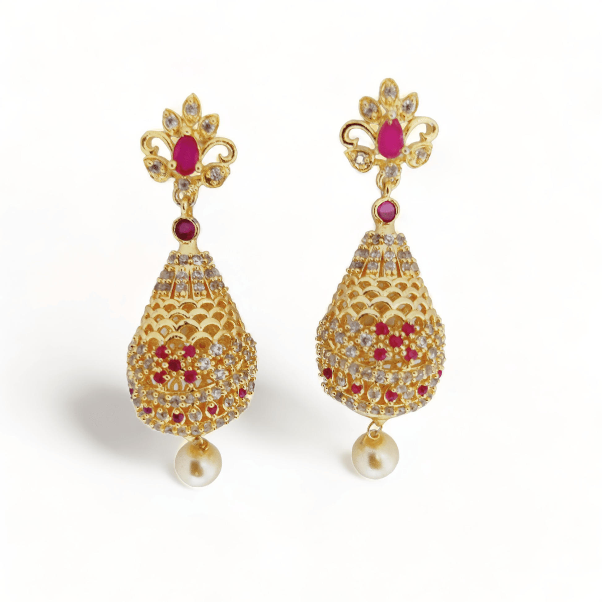 Opal Touch - Opulent Crimson Sparkle Earrings - Earrings