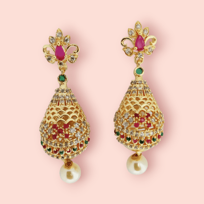 Opal Touch - Opulent Crimson Sparkle Earrings - Earrings
