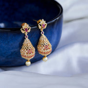 Opulent Crimson Sparkle Earrings - Opal Touch