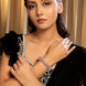 Opulent Cubic Zirconia Statement Rhodium Plated Bangles Set (Pack of 2) - Opal Touch
