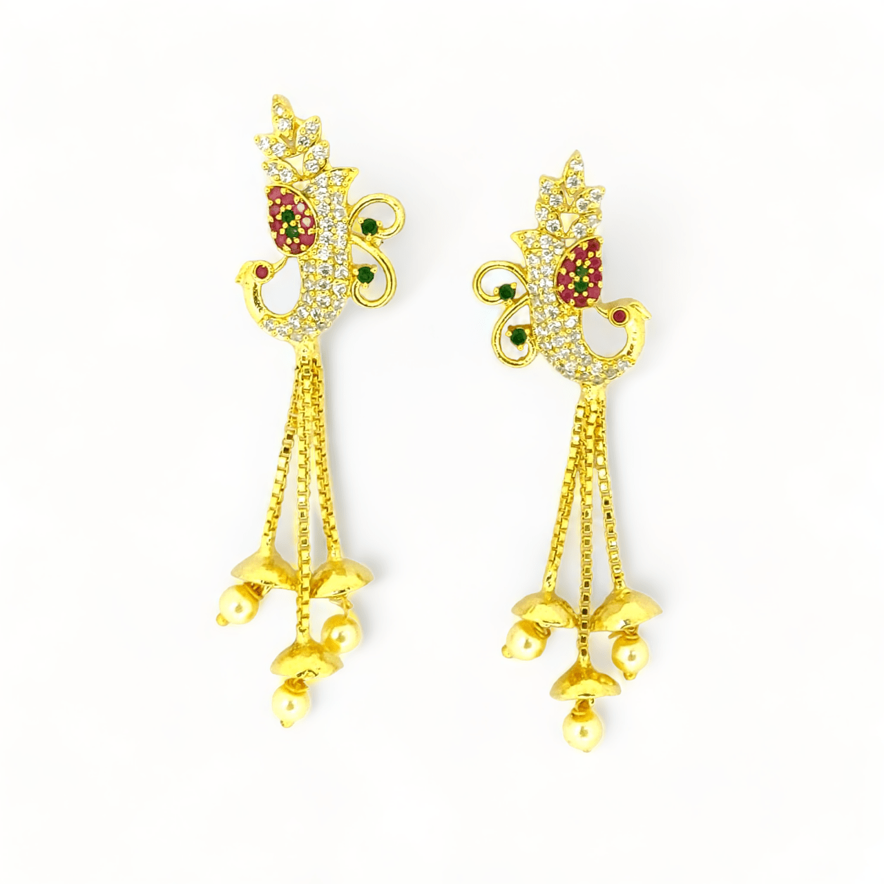 Opal Touch - Opulent Garnet Elegance Earrings - Earrings