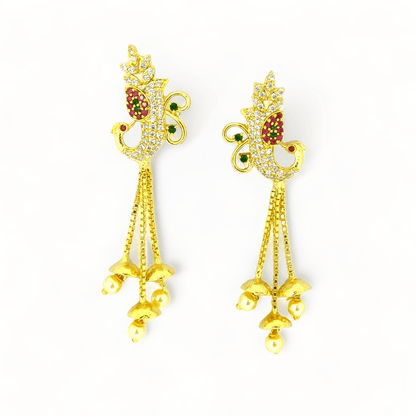 Opal Touch - Opulent Garnet Elegance Earrings - Earrings