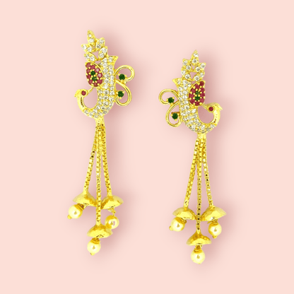 Opal Touch - Opulent Garnet Elegance Earrings - Earrings
