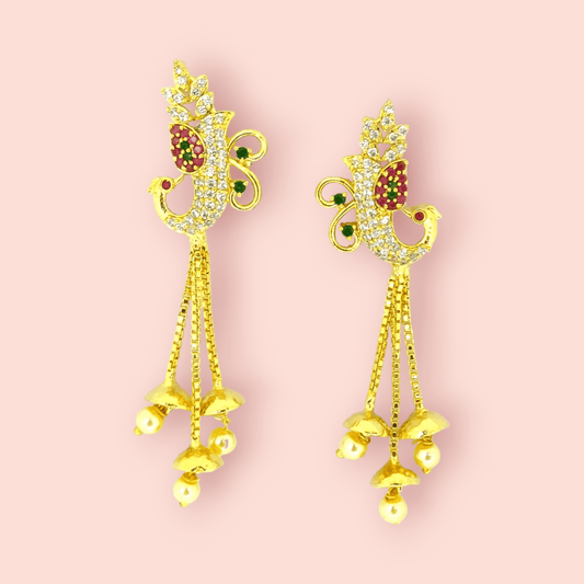 Opal Touch - Opulent Garnet Elegance Earrings - Earrings