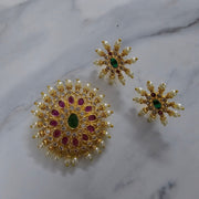 Locket Set - Opulent Majestic Golden Locket Set - Opal Touch