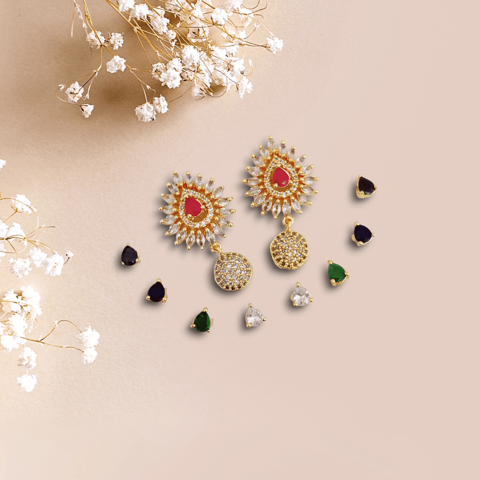 Opal Touch - Opulent Multicolor Delight Earrings - Earrings