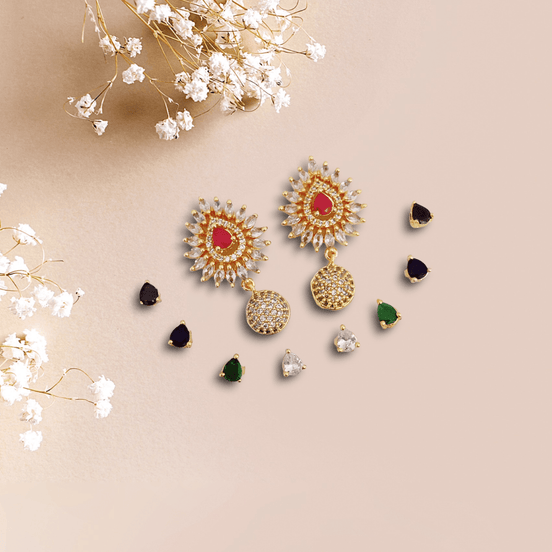 Opal Touch - Opulent Multicolor Delight Earrings - Earrings