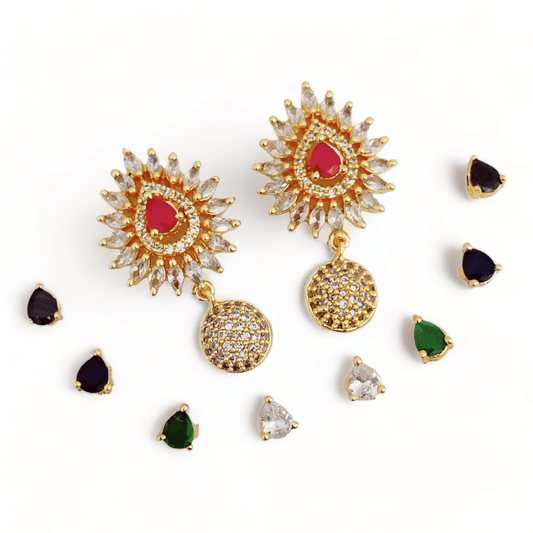Opal Touch - Opulent Multicolor Delight Earrings - Earrings