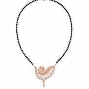 Opulent Rose Gold Feather Mangalsutra - Opal Touch