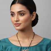 Opulent Rose Gold Feather Mangalsutra - Opal Touch