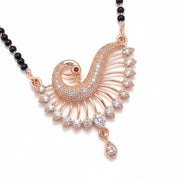 Opulent Rose Gold Feather Mangalsutra - Opal Touch
