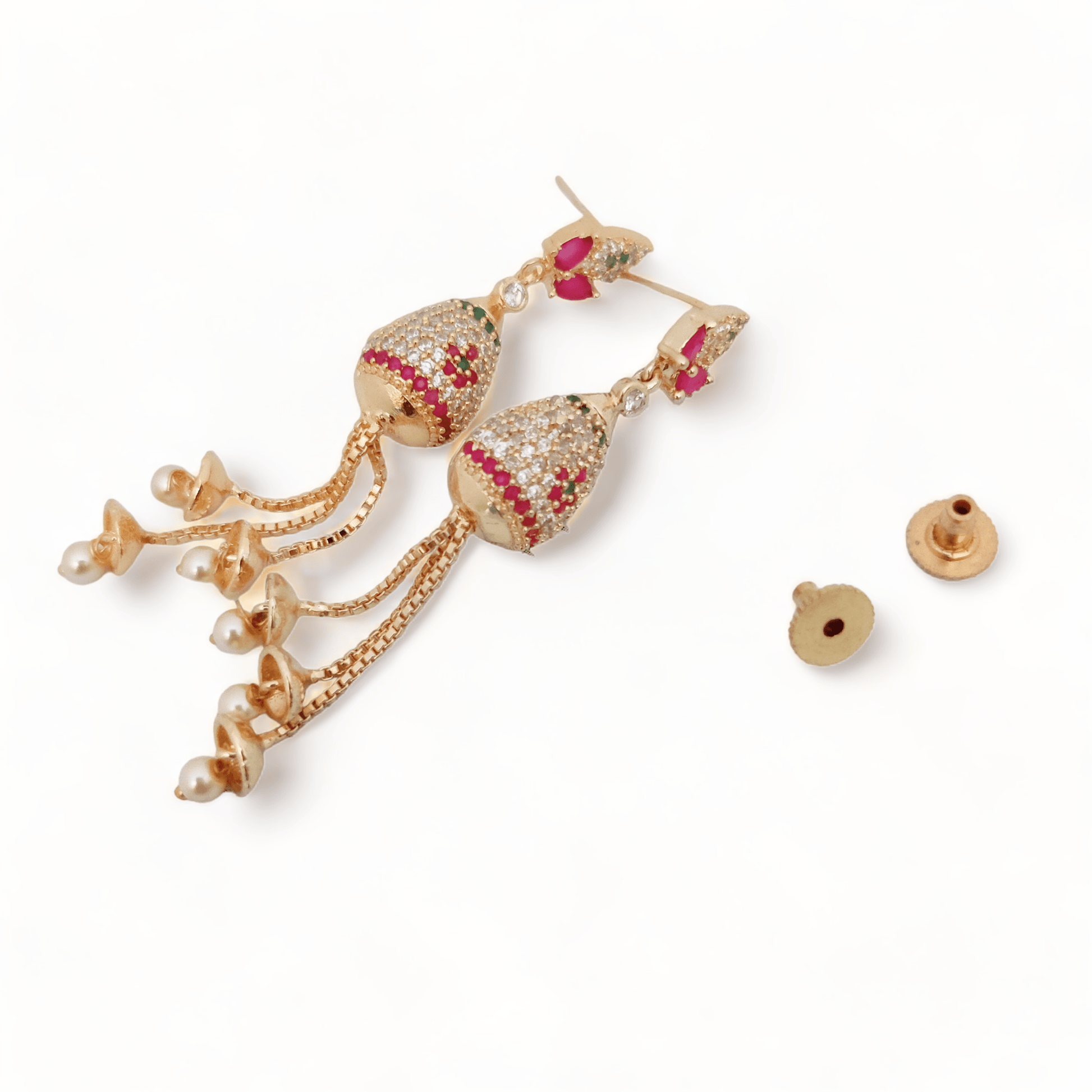 Opal Touch - Opulent Ruby Elegance Earrings - Earrings