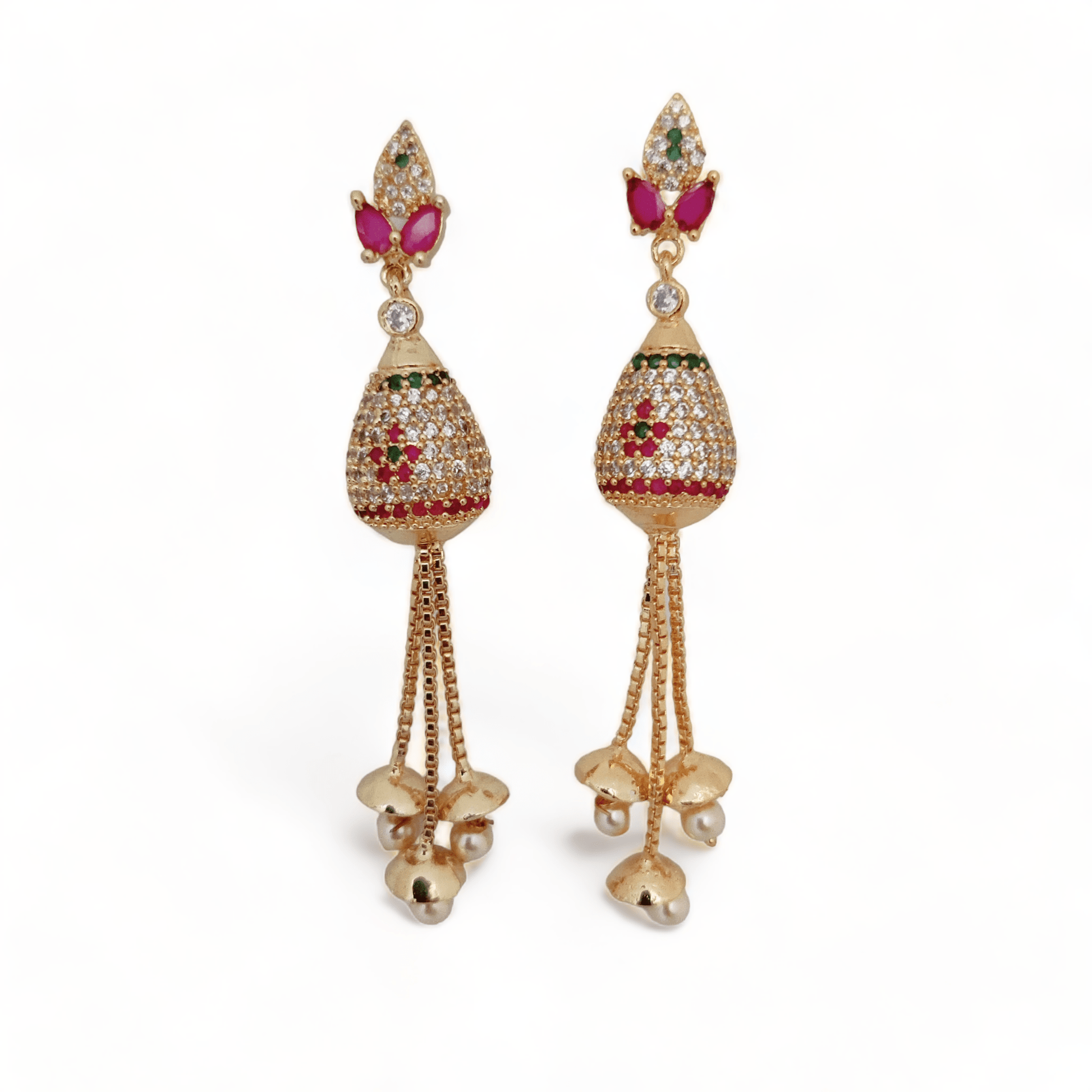 Opal Touch - Opulent Ruby Elegance Earrings - Earrings