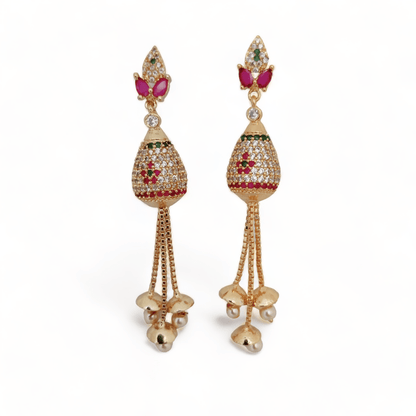 Opal Touch - Opulent Ruby Elegance Earrings - Earrings