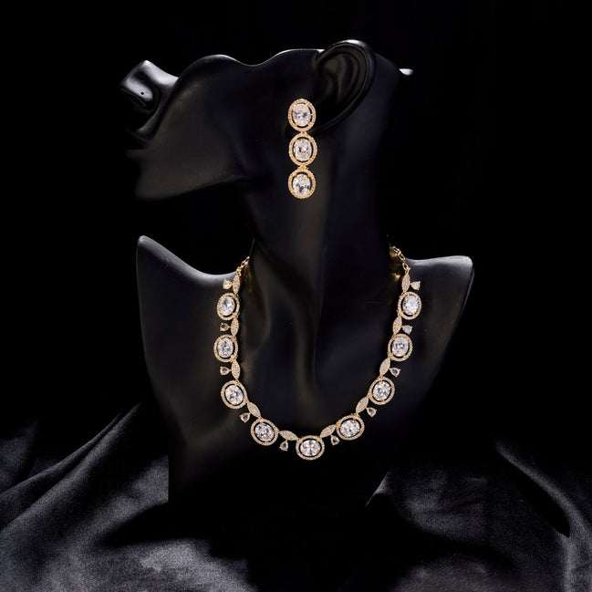Necklace - Opulent Spark Gold Plated Necklace - Opal Touch