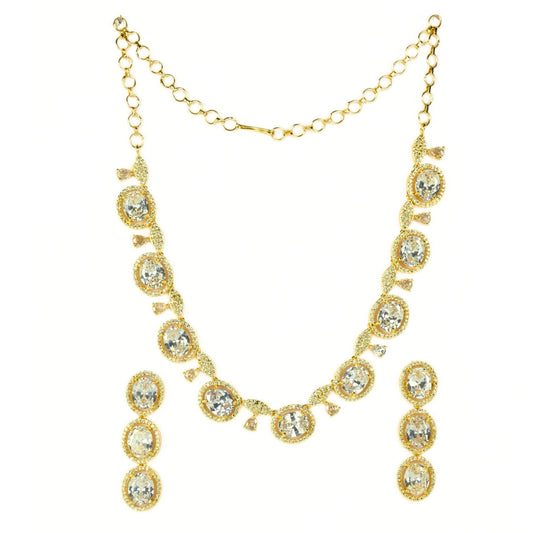 Necklace - Opulent Spark Gold Plated Necklace - Opal Touch
