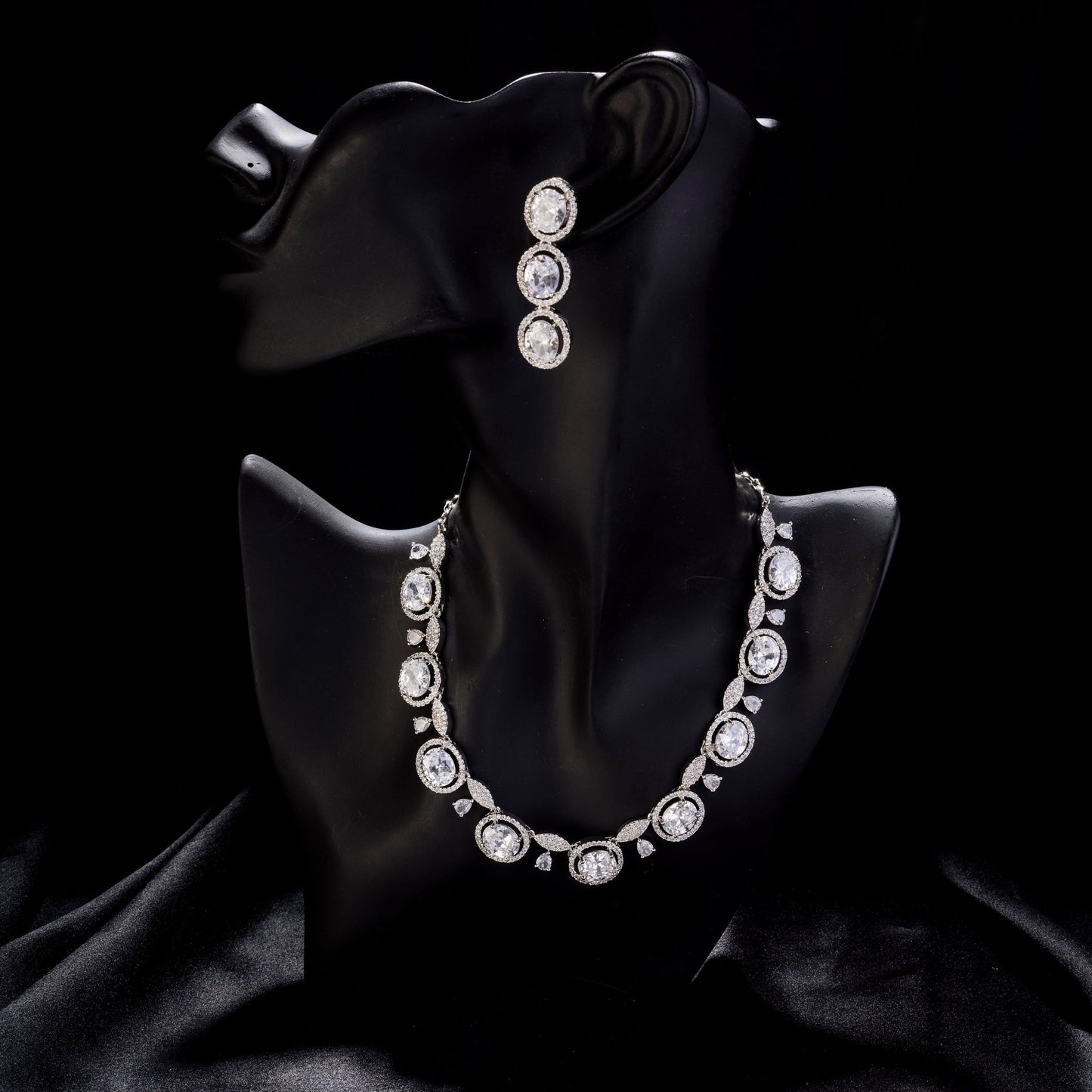 Necklace - Opulent Spark Rhodium Necklace - Opal Touch