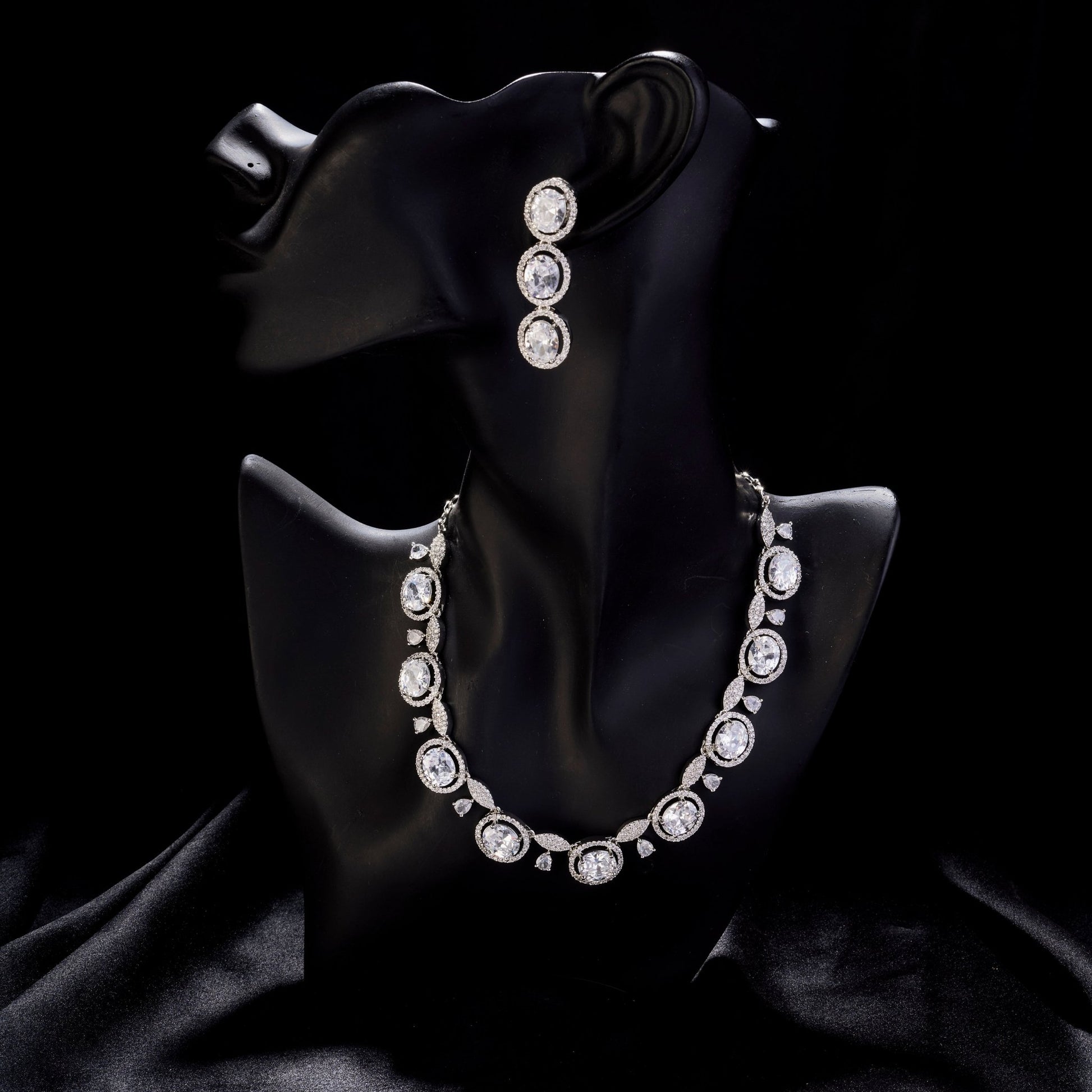 Necklace - Opulent Spark Rhodium Necklace - Opal Touch