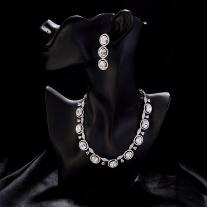 Necklace - Opulent Spark Rhodium Necklace - Opal Touch