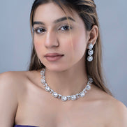 Necklace - Opulent Spark Rhodium Necklace - Opal Touch
