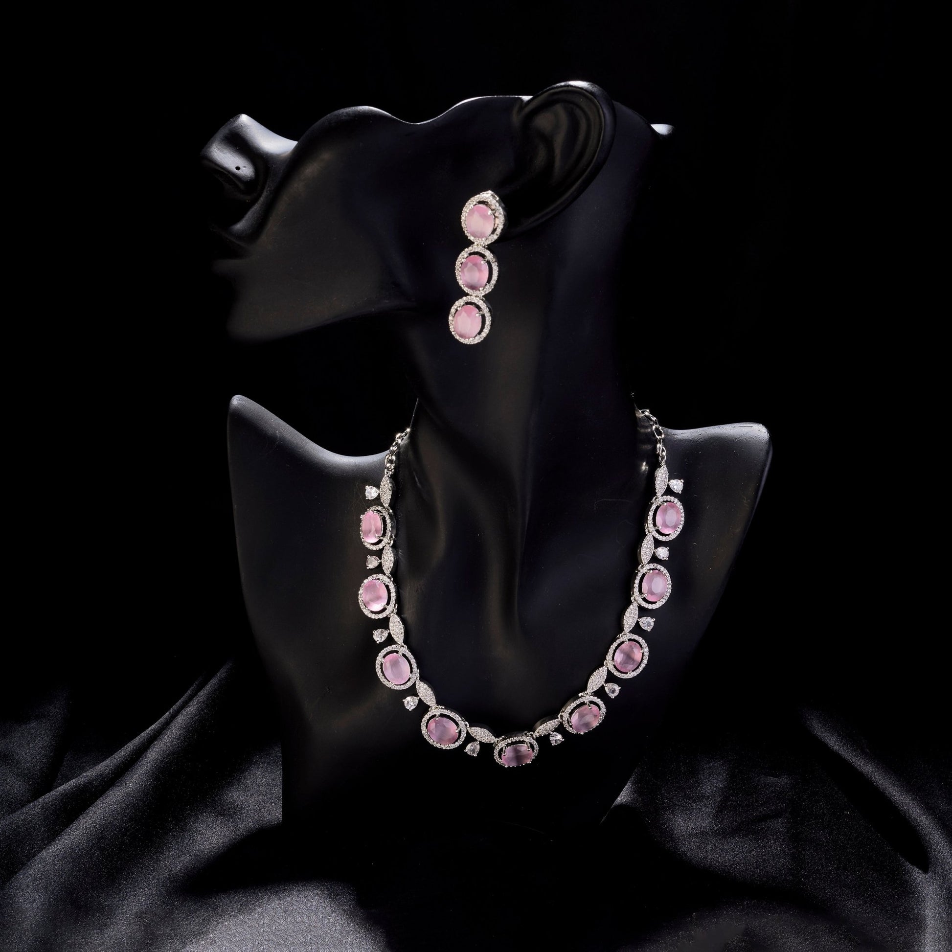 Necklace - Opulent Spark Rhodium Necklace - Opal Touch