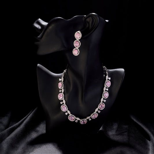 Necklace - Opulent Spark Rhodium Necklace - Opal Touch