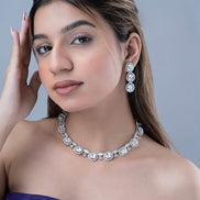 Necklace - Opulent Spark Rhodium Necklace - Opal Touch