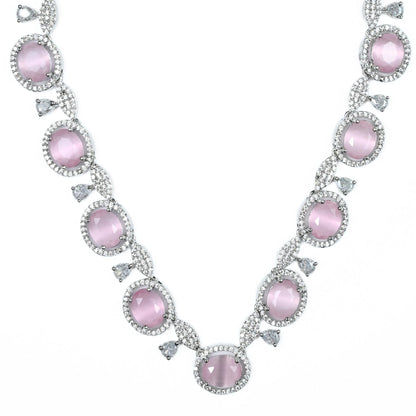 Necklace - Opulent Spark Rhodium Necklace - Opal Touch