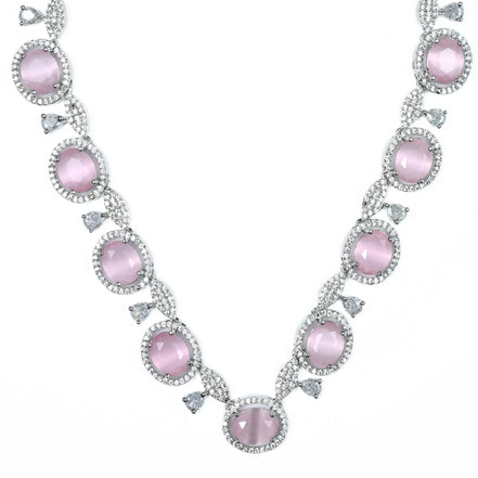Necklace - Opulent Spark Rhodium Necklace - Opal Touch