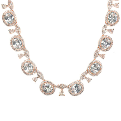 Necklace - Opulent Spark Rose Gold Necklace - Opal Touch