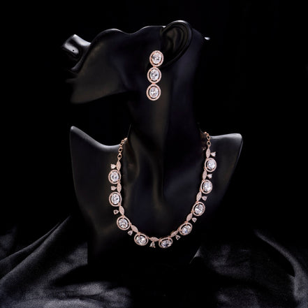 Necklace - Opulent Spark Rose Gold Necklace - Opal Touch