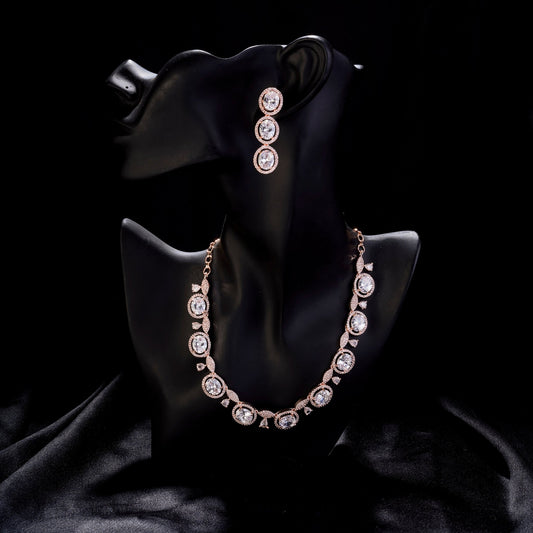 Necklace - Opulent Spark Rose Gold Necklace - Opal Touch