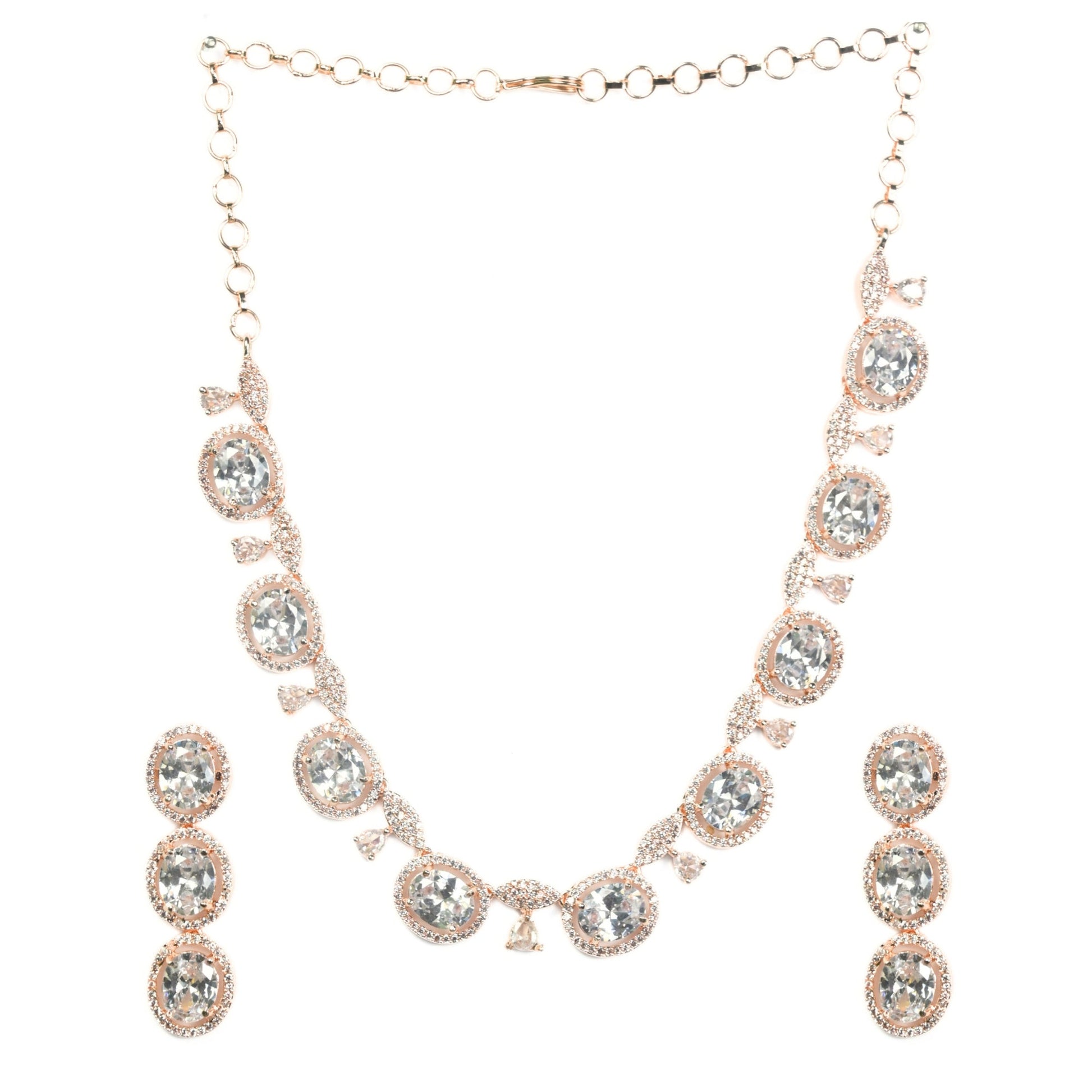 Necklace - Opulent Spark Rose Gold Necklace - Opal Touch