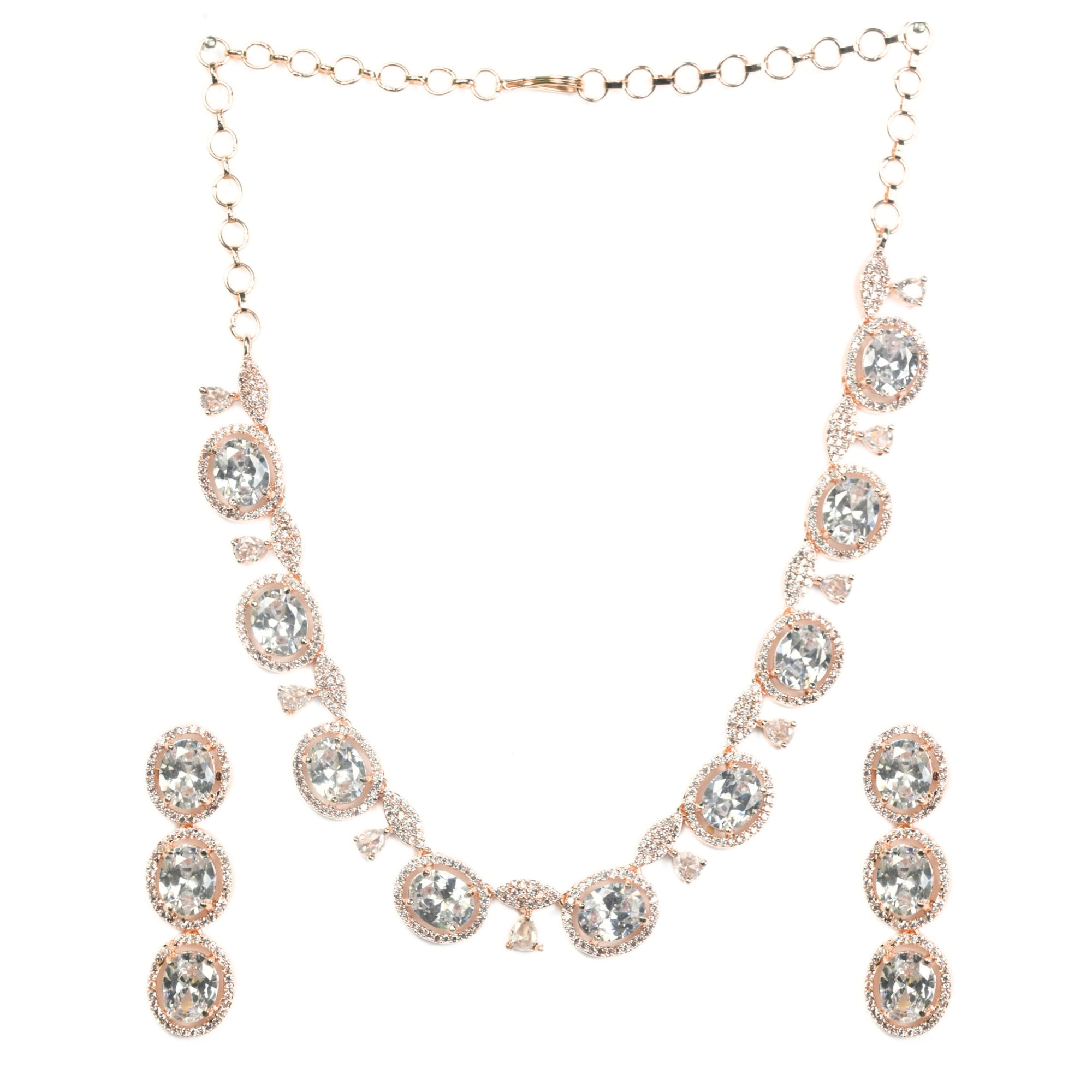 Necklace - Opulent Spark Rose Gold Necklace - Opal Touch