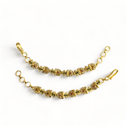 Opal Touch - Opulent Treasures Matil - Red-Green-White Gold Plated - Ear Chain